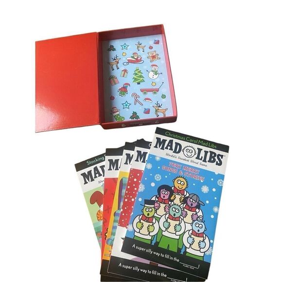 NEW  MERRY MERRY MAD LIBS SET OF 5 BOOKS AND STICKERS - Picture 1 of 6